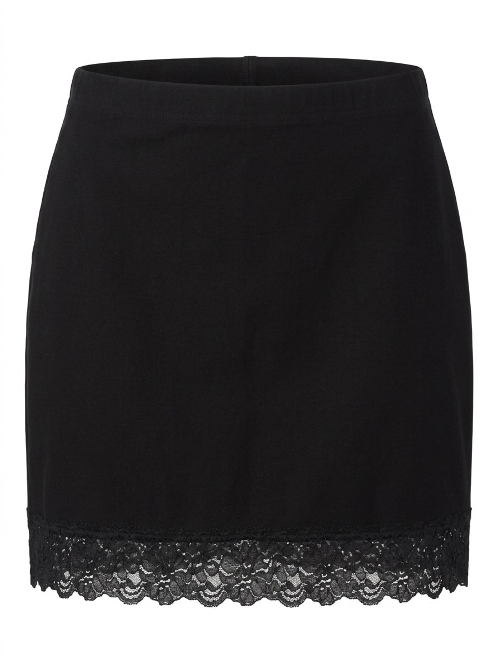 Brandy Melville Black Mini Skirt with Lace Hem